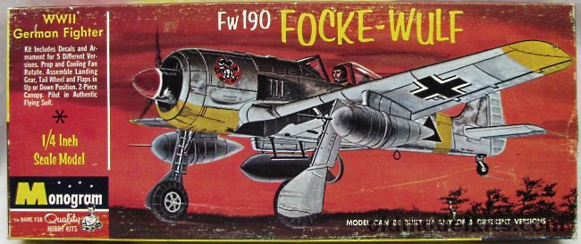 Monogram 1/48 Focke-Wulf FW-190 A-8/R-3 - A-7/R2 - A7/R3 - A-5/U8 - A-8/R1 - A-5/U3 Tropical - Four Star Issue, PA107-100 plastic model kit